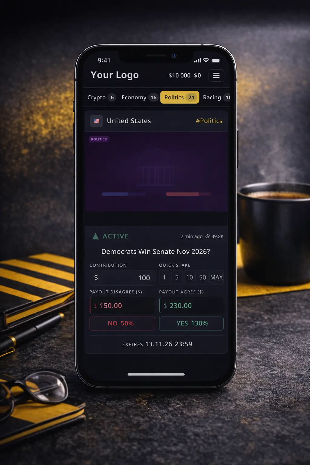 4Casto Mobile App — мобильное приложение для prediction markets